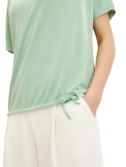 Tom Tailor Okra Green Women T-Shirt with Lacing SKU: 1035854_31034 Image 04