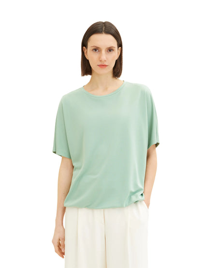 Tom Tailor Okra Green Women T-Shirt with Lacing SKU: 1035854_31034 Image 05