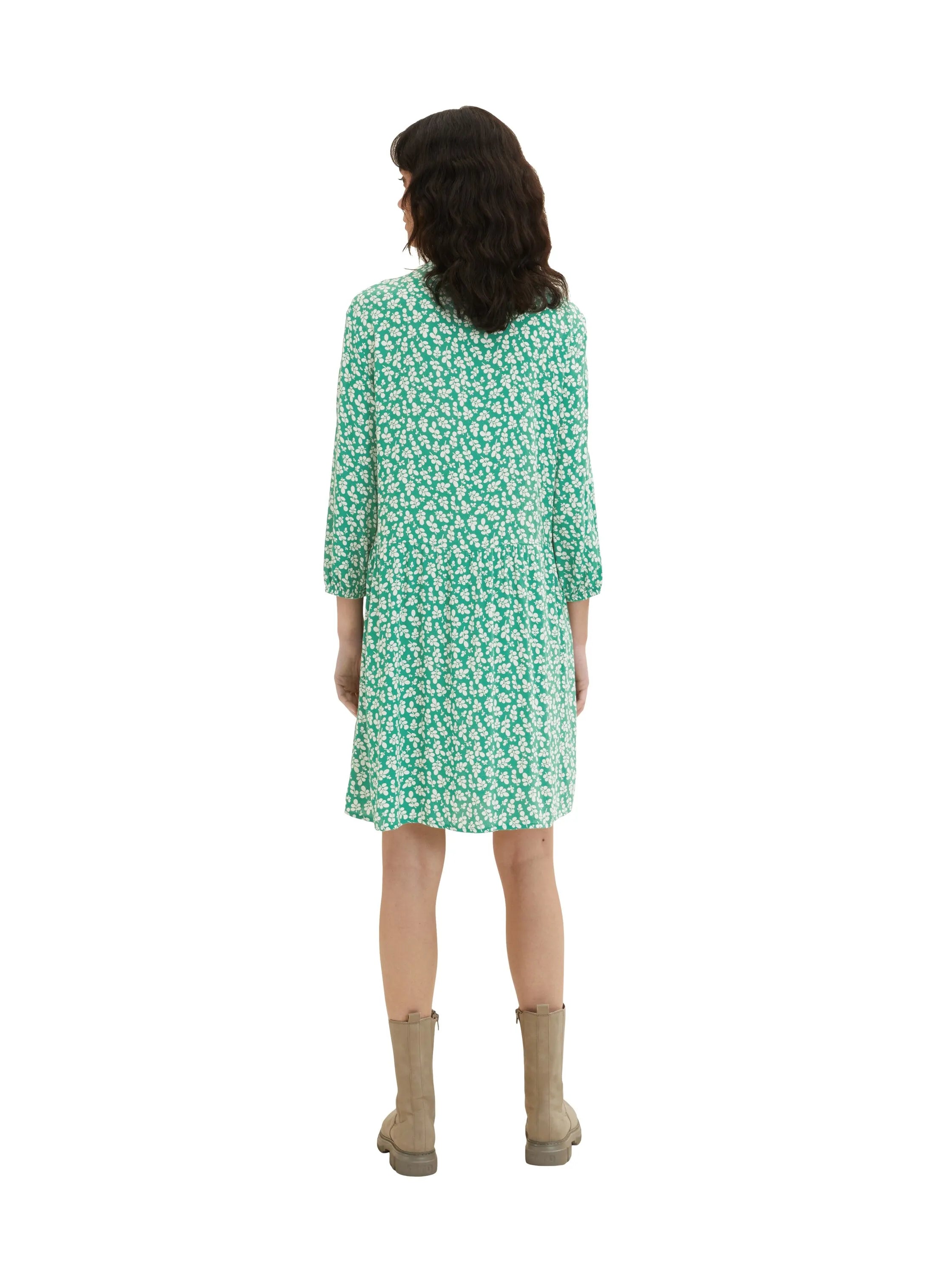 Tom Tailor Green Floral Design Women Dress with an All-Over Print SKU: 1035862_31117 Image 03