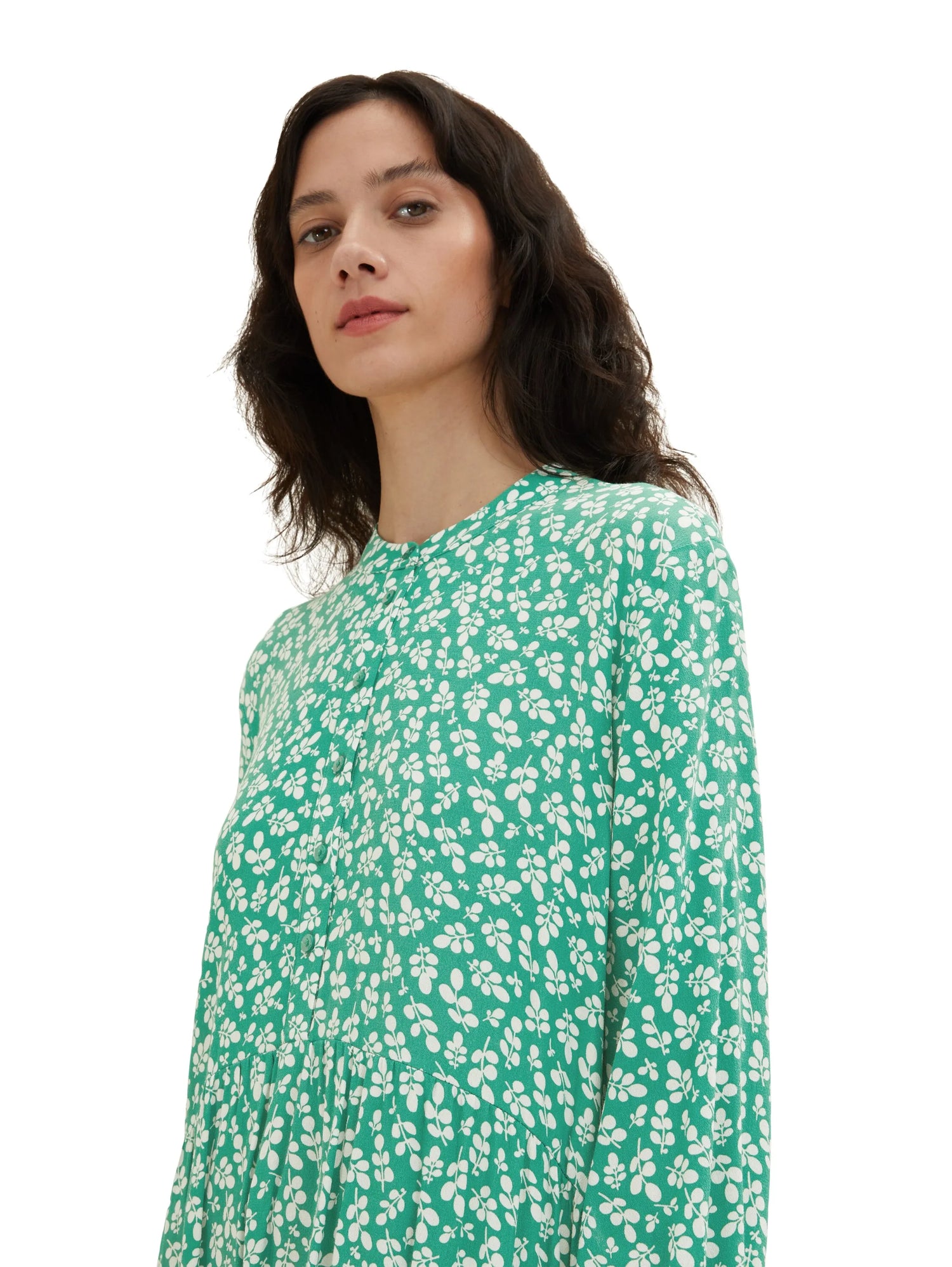 Tom Tailor Green Floral Design Women Dress with an All-Over Print SKU: 1035862_31117 Image 05