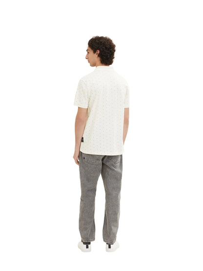 Denim Tom Tailor White Small Shapes Print Men Polo Shirt with an All-Over Print SKU: 1035863_31579 Image 03