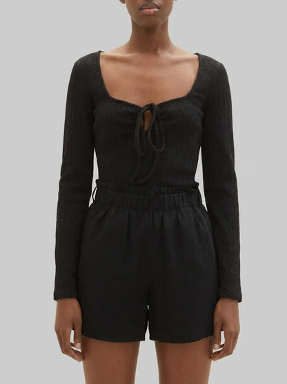 Denim Tom Tailor Deep Black Women Textured Long-Sleeved Shirt SKU: 1035870_14482 Image 00