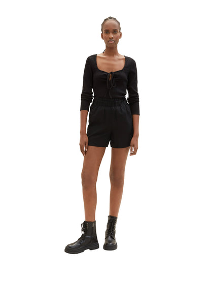 Denim Tom Tailor Deep Black Women Textured Long-Sleeved Shirt SKU: 1035870_14482 Image 02