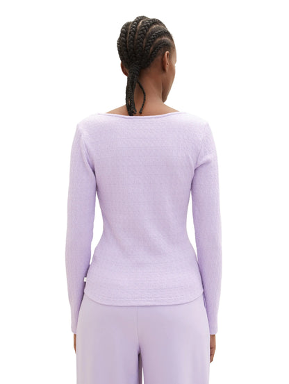 Denim Tom Tailor Lilac Vibe Women Textured Long-Sleeved Shirt SKU: 1035870_31042 Image 03