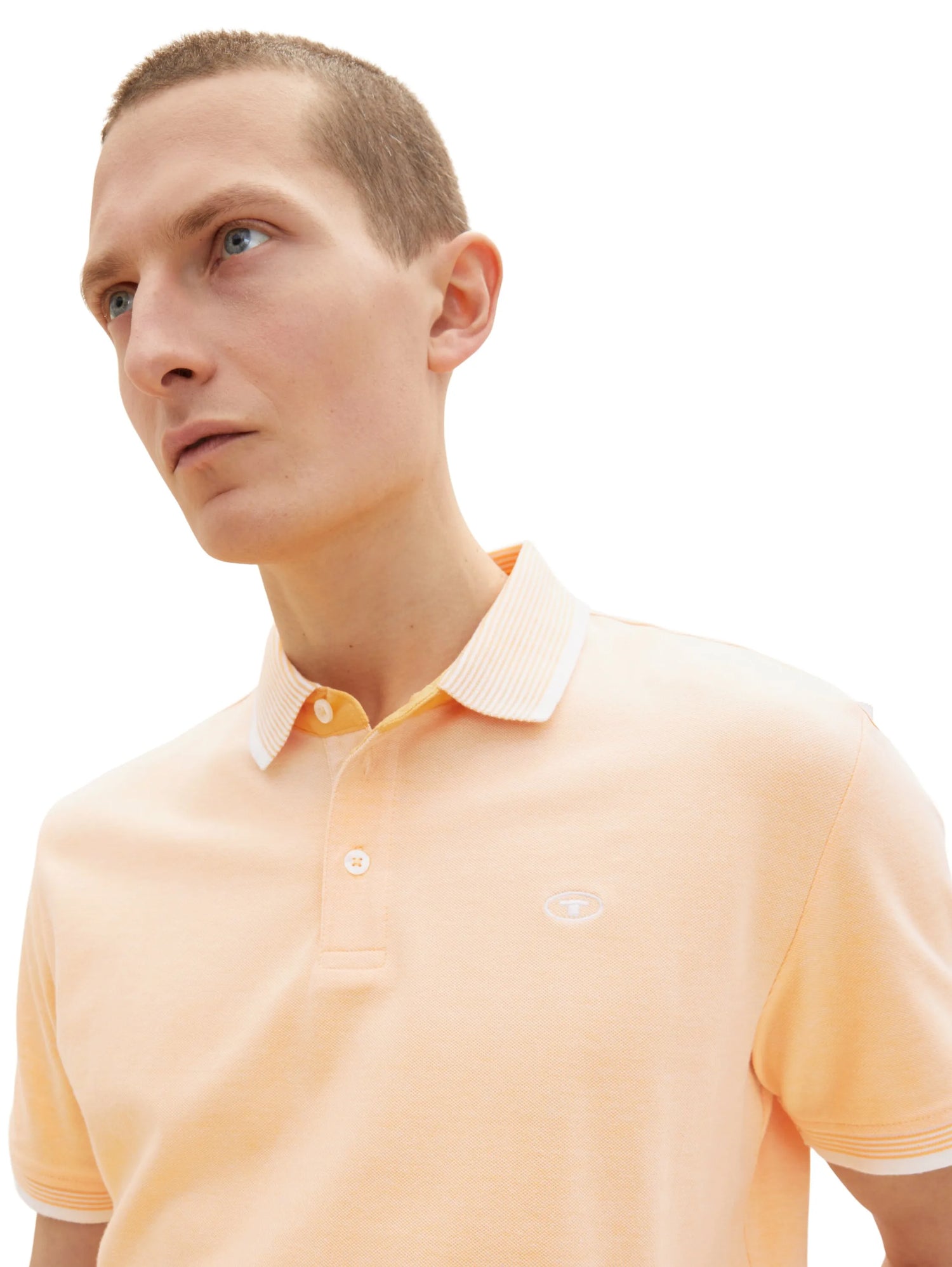 Tom Tailor Orange Vintage Beige Twotone Men Basic Polo Shirt SKU: 1035900_31503 Image 05