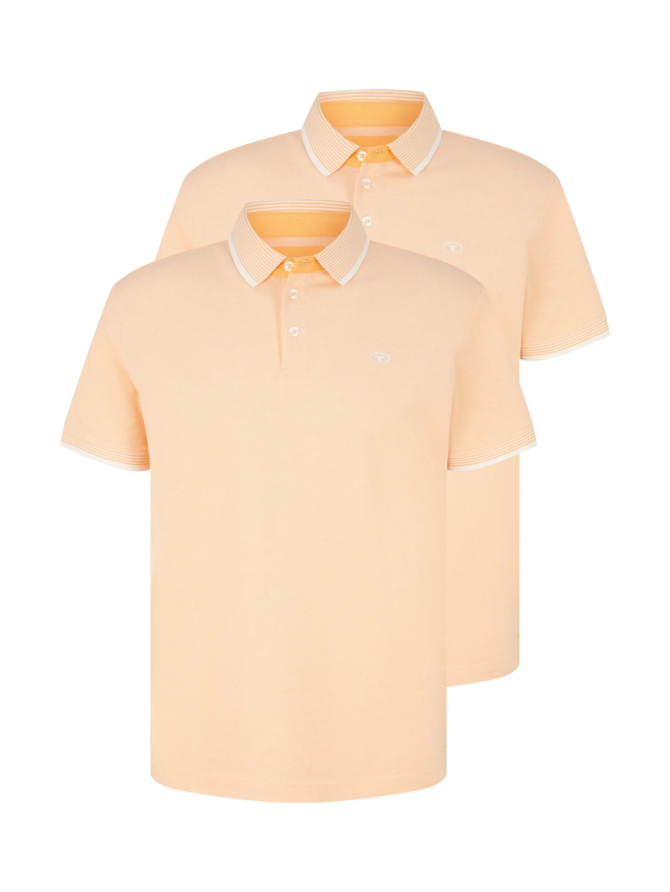 Tom Tailor Orange Vintage Beige Twotone Men Basic Polo Shirt SKU: 1035900_31503 Image 07