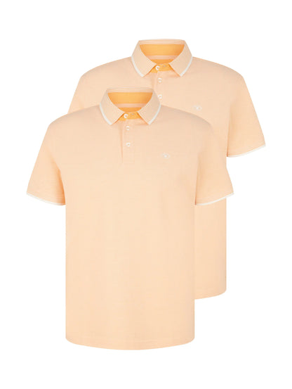 Tom Tailor Orange Vintage Beige Twotone Men Basic Polo Shirt SKU: 1035900_31503 Image 07