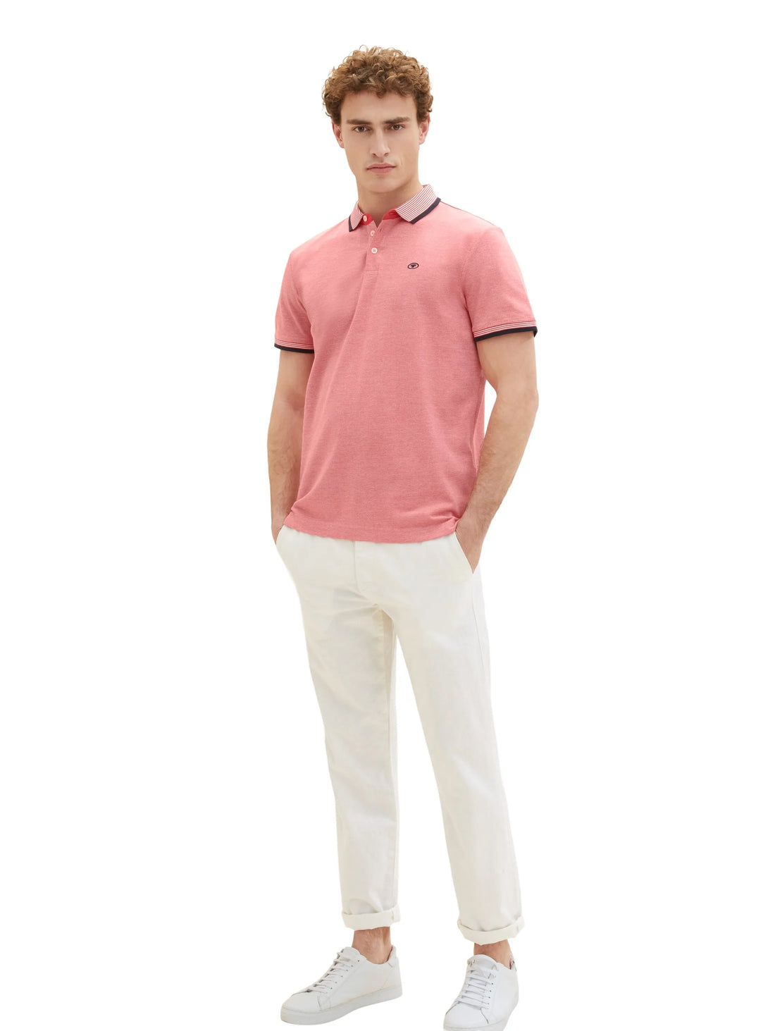 Tom Tailor Berry Red Two Tone Men Basic Polo Shirt SKU: 1035900_32013 Image 01