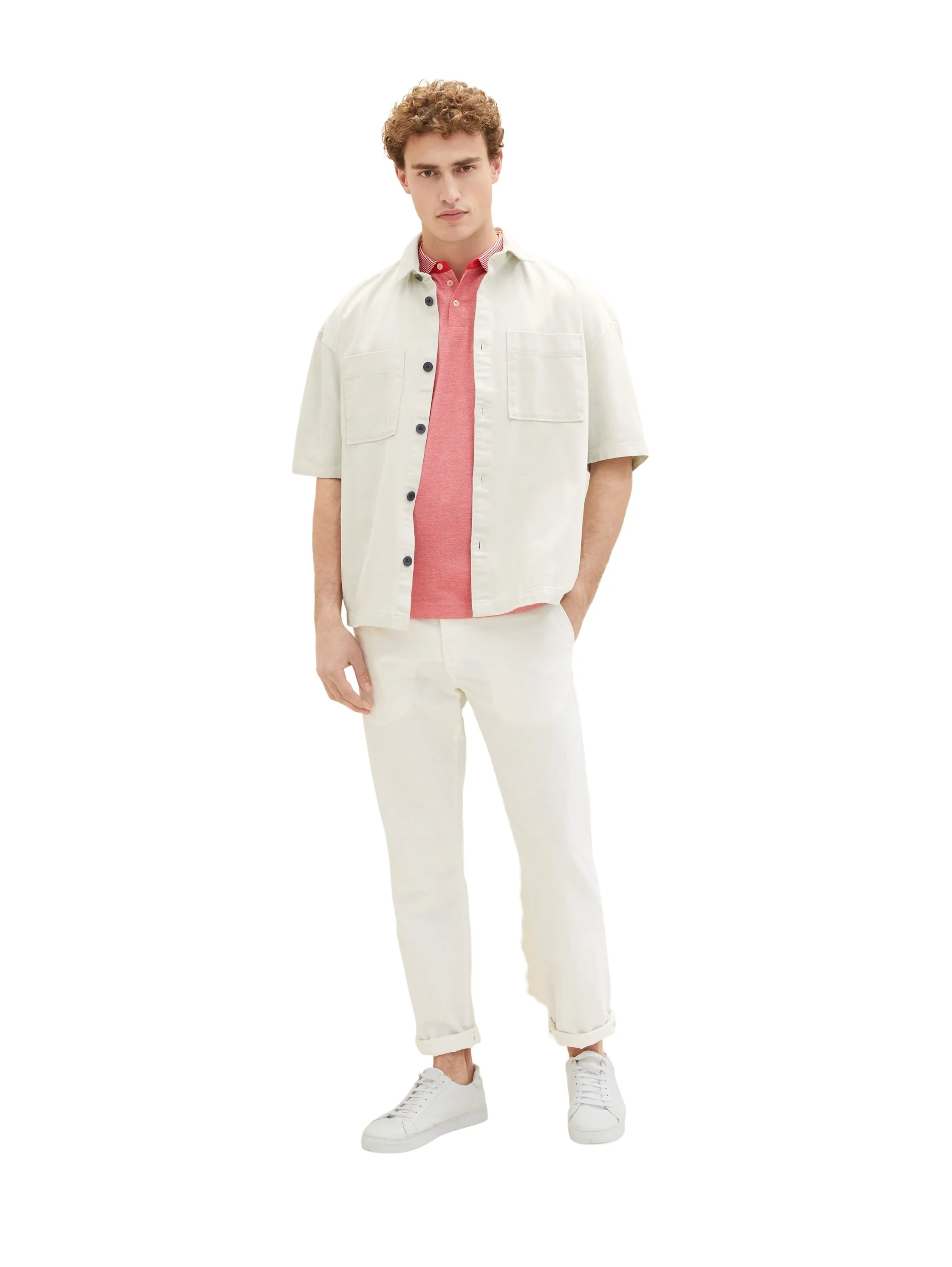 Tom Tailor Berry Red Two Tone Men Basic Polo Shirt SKU: 1035900_32013 Image 02