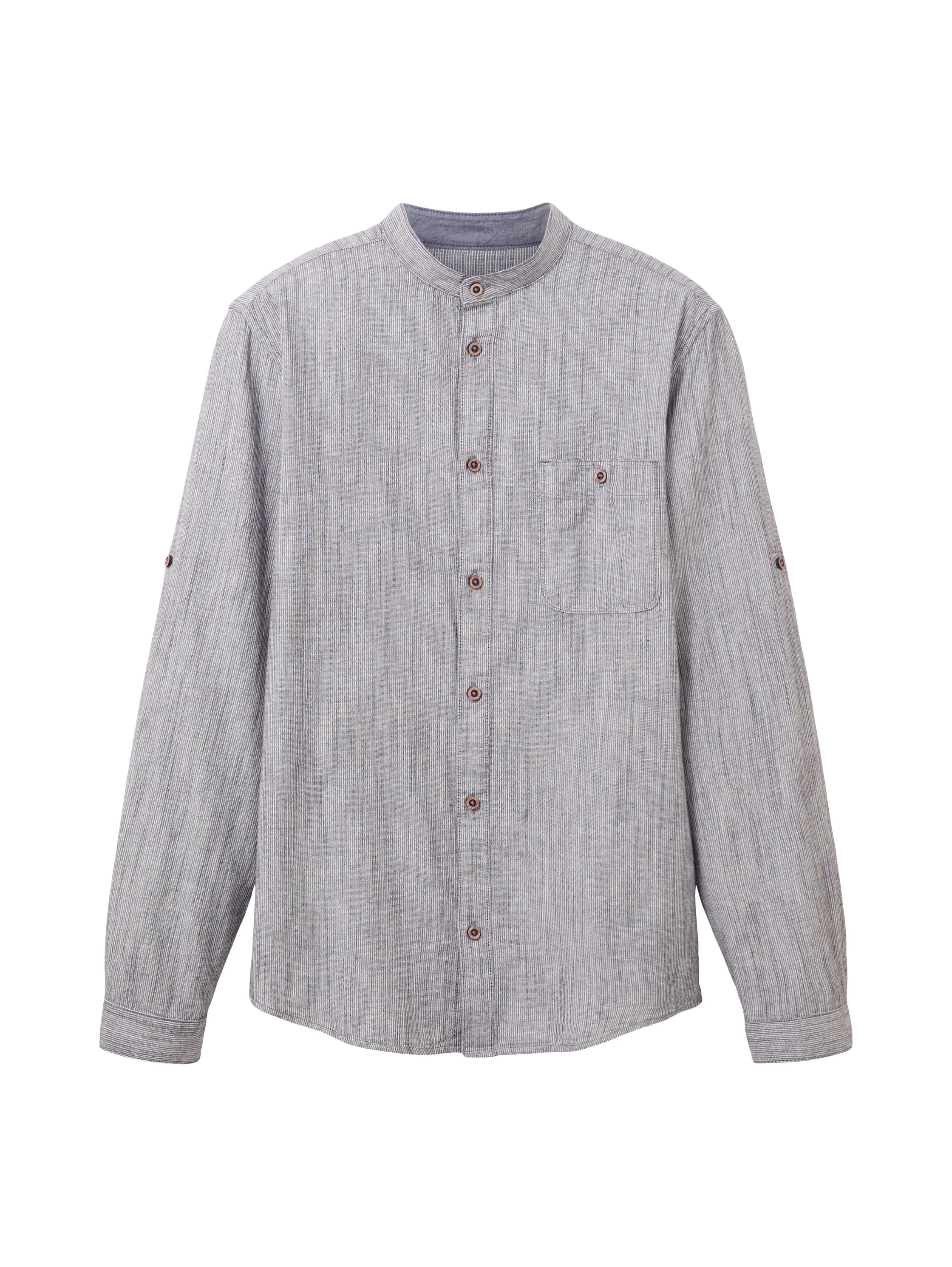 Tom Tailor Navy Pinstripe Men Textured Shirt SKU: 1036214_29052 Image 07