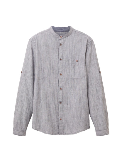 Tom Tailor Navy Pinstripe Men Textured Shirt SKU: 1036214_29052 Image 07