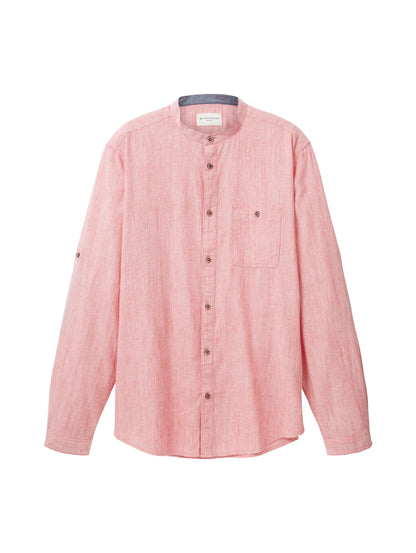 Tom Tailor Red Pinstripe Men Textured Shirt SKU: 1036214_31774 Image 07