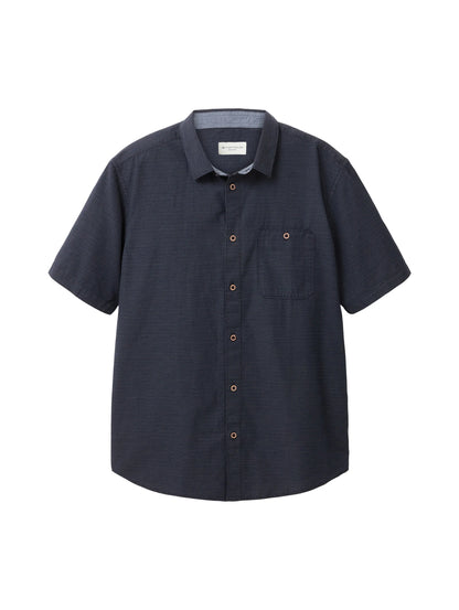 Tom Tailor Navy Colourful Dots Structure Men Regular Fit Short-Sleeved Dress Shirt SKU: 1036225_31819 Image 07