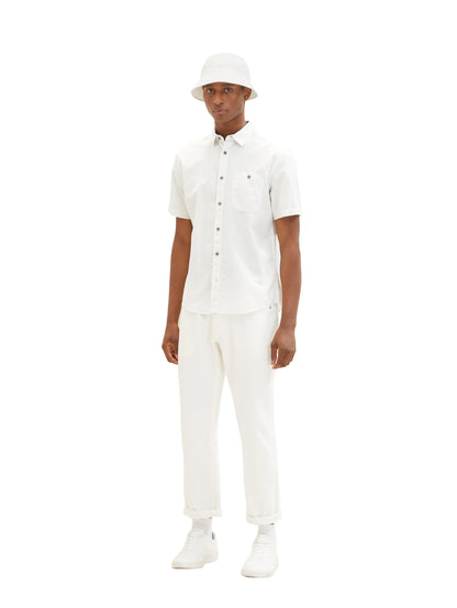 Tom Tailor White Colourful Dots Structure Men Regular Fit Short-Sleeved Dress Shirt SKU: 1036225_31820 Image 02
