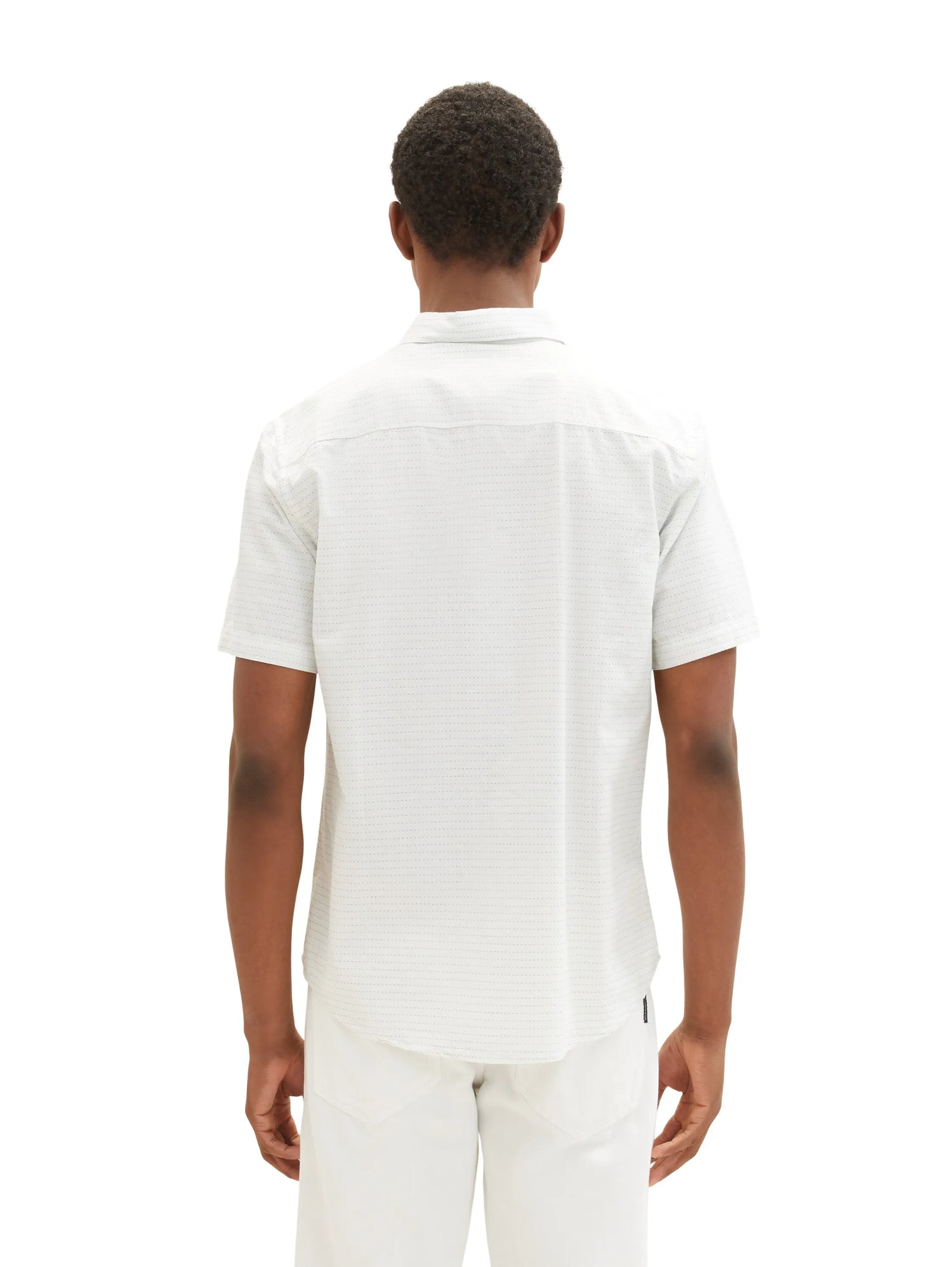 Tom Tailor White Colourful Dots Structure Men Regular Fit Short-Sleeved Dress Shirt SKU: 1036225_31820 Image 03