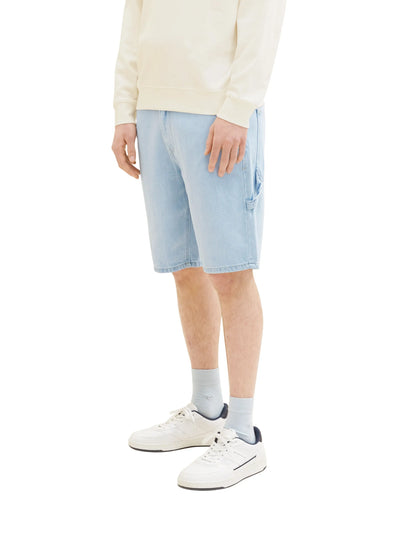 Denim Tom Tailor Used Bleached Blue Denim Men Loose-Fit Denim Shorts SKU: 1036265_10117 Image 01
