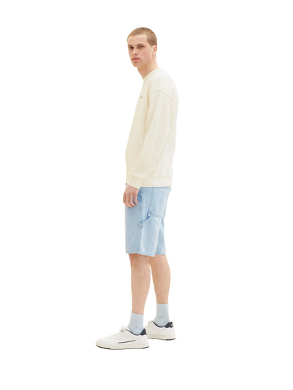 Denim Tom Tailor Used Bleached Blue Denim Men Loose-Fit Denim Shorts SKU: 1036265_10117 Image 02