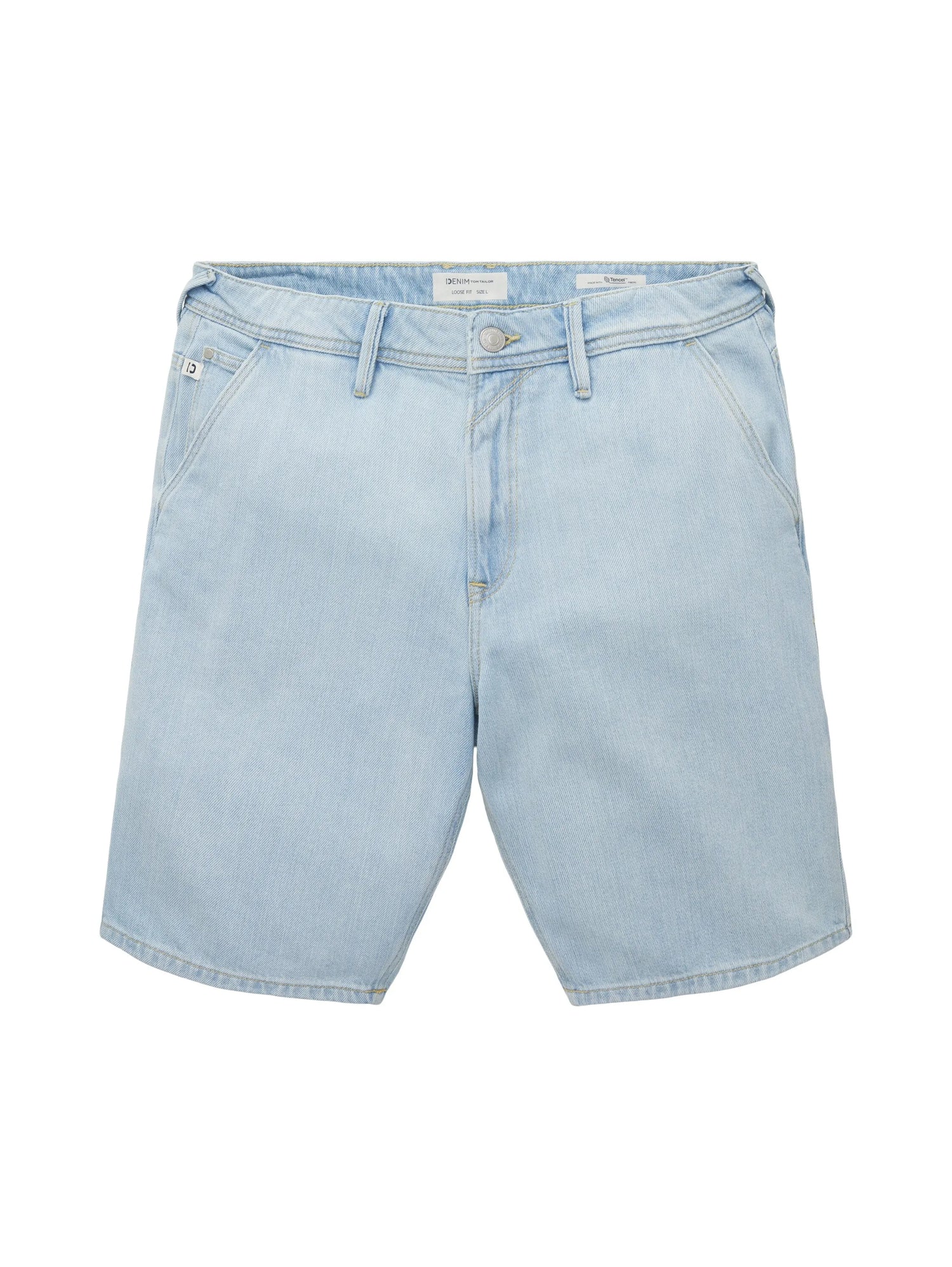 Denim Tom Tailor Used Bleached Blue Denim Men Loose-Fit Denim Shorts SKU: 1036265_10117 Image 08