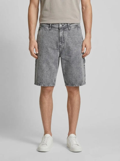 Denim Tom Tailor Used Bleached Grey Denim Men Loose-Fit Denim Shorts SKU: 1036265_10217 Image 00