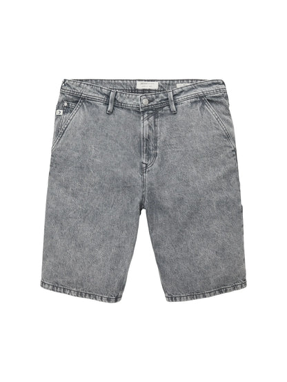 Denim Tom Tailor Used Bleached Grey Denim Men Loose-Fit Denim Shorts SKU: 1036265_10217 Image 08