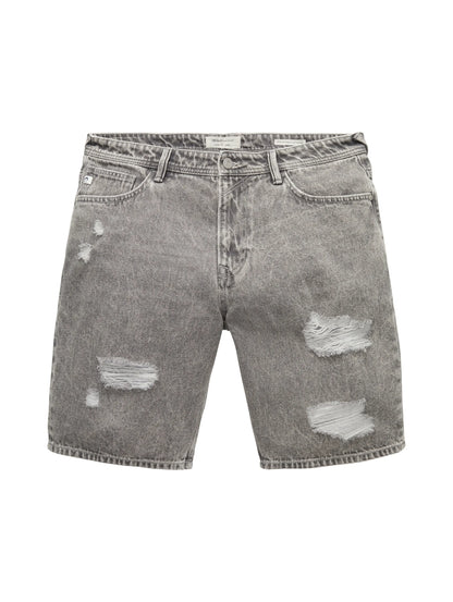Denim Tom Tailor Destroyed Mid Stone Grey Denim Men Loose-Fit Shorts SKU: 1036267_10223 Image 08