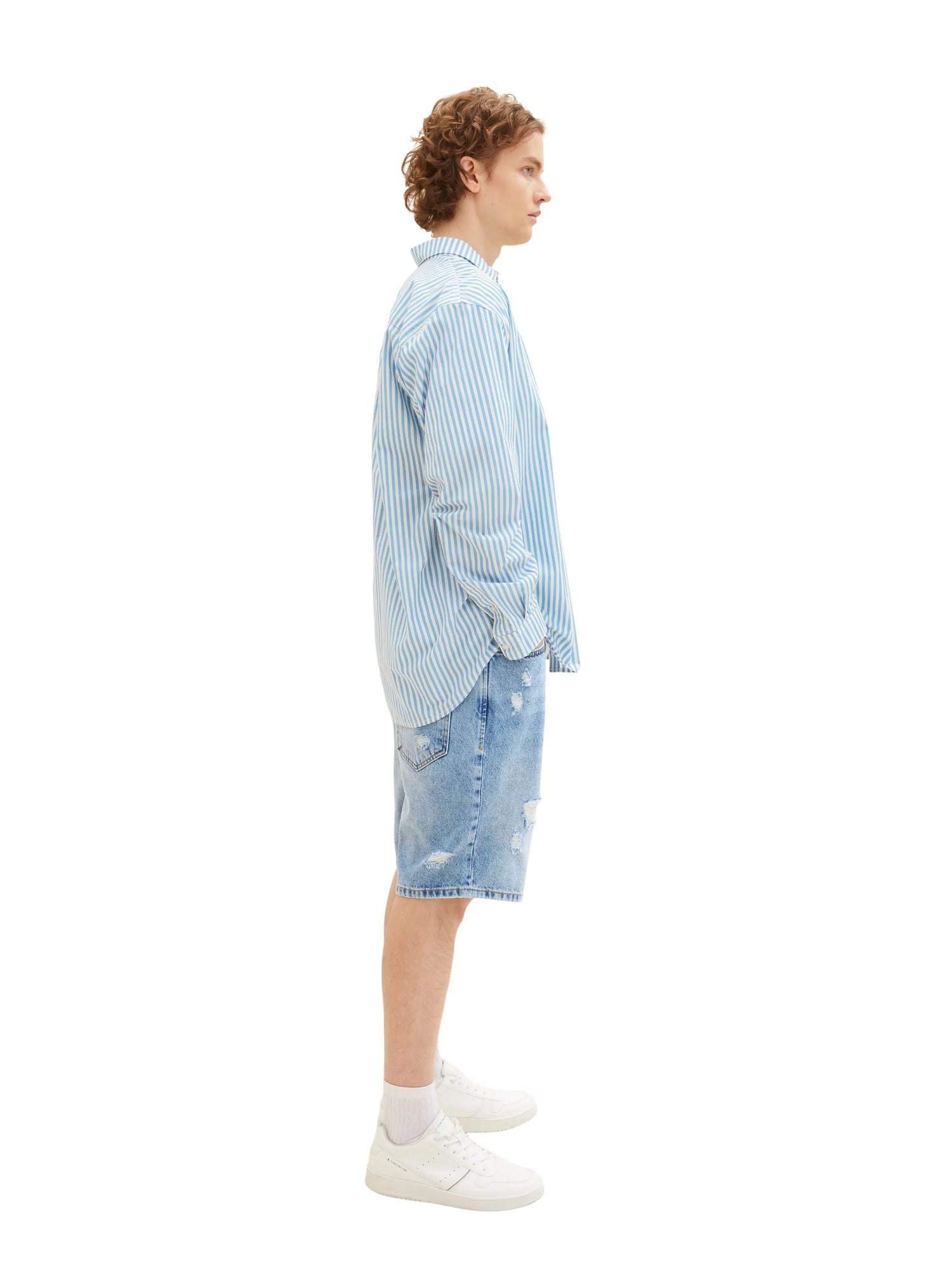 Denim Tom Tailor Destroyed Light Stone Wash Men Loose-Fit Shorts SKU: 1036267_10284 Image 02