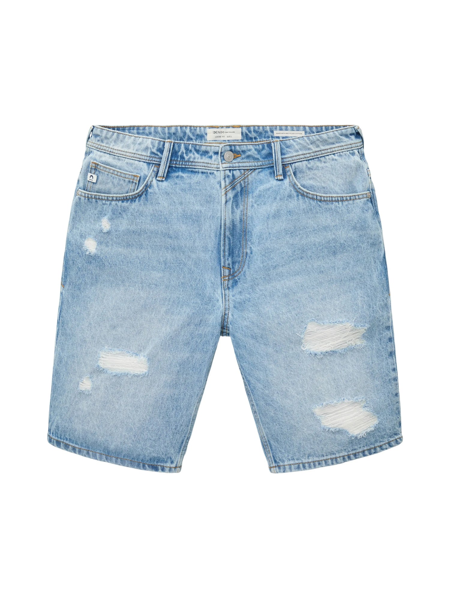 Denim Tom Tailor Destroyed Light Stone Wash Men Loose-Fit Shorts SKU: 1036267_10284 Image 08