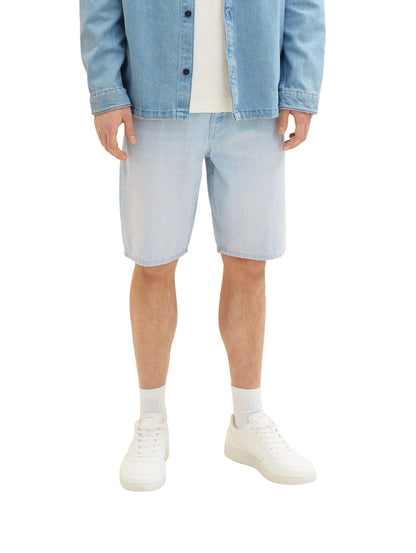 Denim Tom Tailor Used Bleached Blue Denim Men Loose Fit Denim Shorts SKU: 1036270_10117 Image 01
