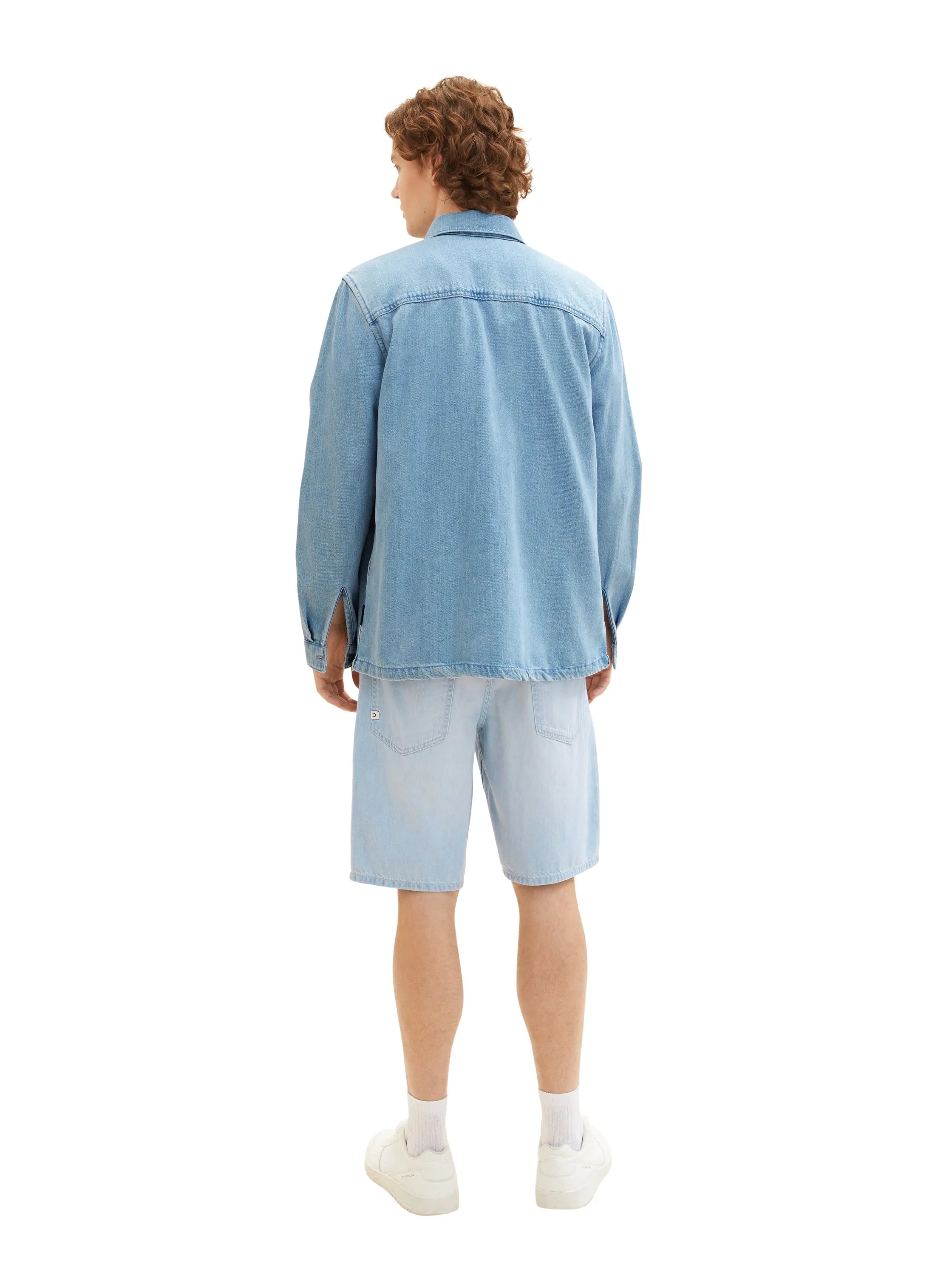Denim Tom Tailor Used Bleached Blue Denim Men Loose Fit Denim Shorts SKU: 1036270_10117 Image 04