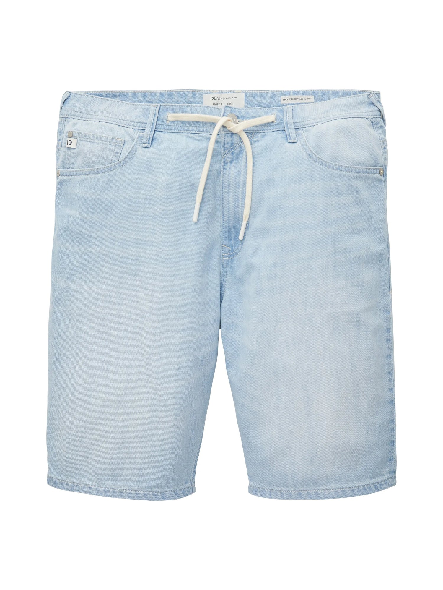 Denim Tom Tailor Used Bleached Blue Denim Men Loose Fit Denim Shorts SKU: 1036270_10117 Image 08