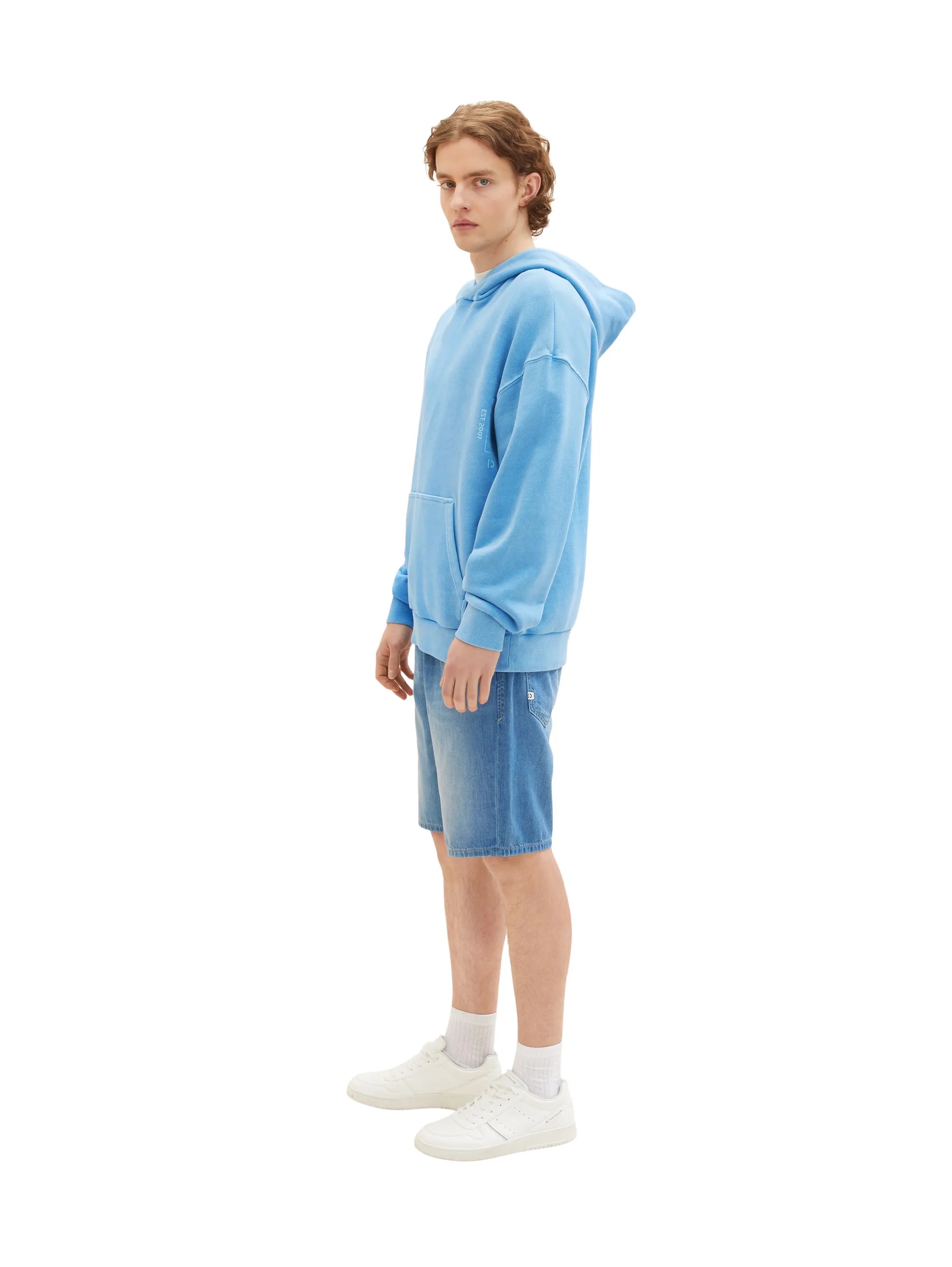 Denim Tom Tailor Used Mid Stone Blue Denim Men Loose Fit Denim Shorts SKU: 1036270_10119 Image 02