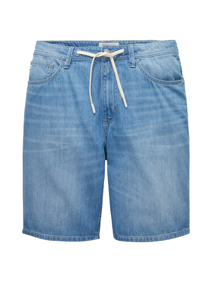 Denim Tom Tailor Used Mid Stone Blue Denim Men Loose Fit Denim Shorts SKU: 1036270_10119 Image 08