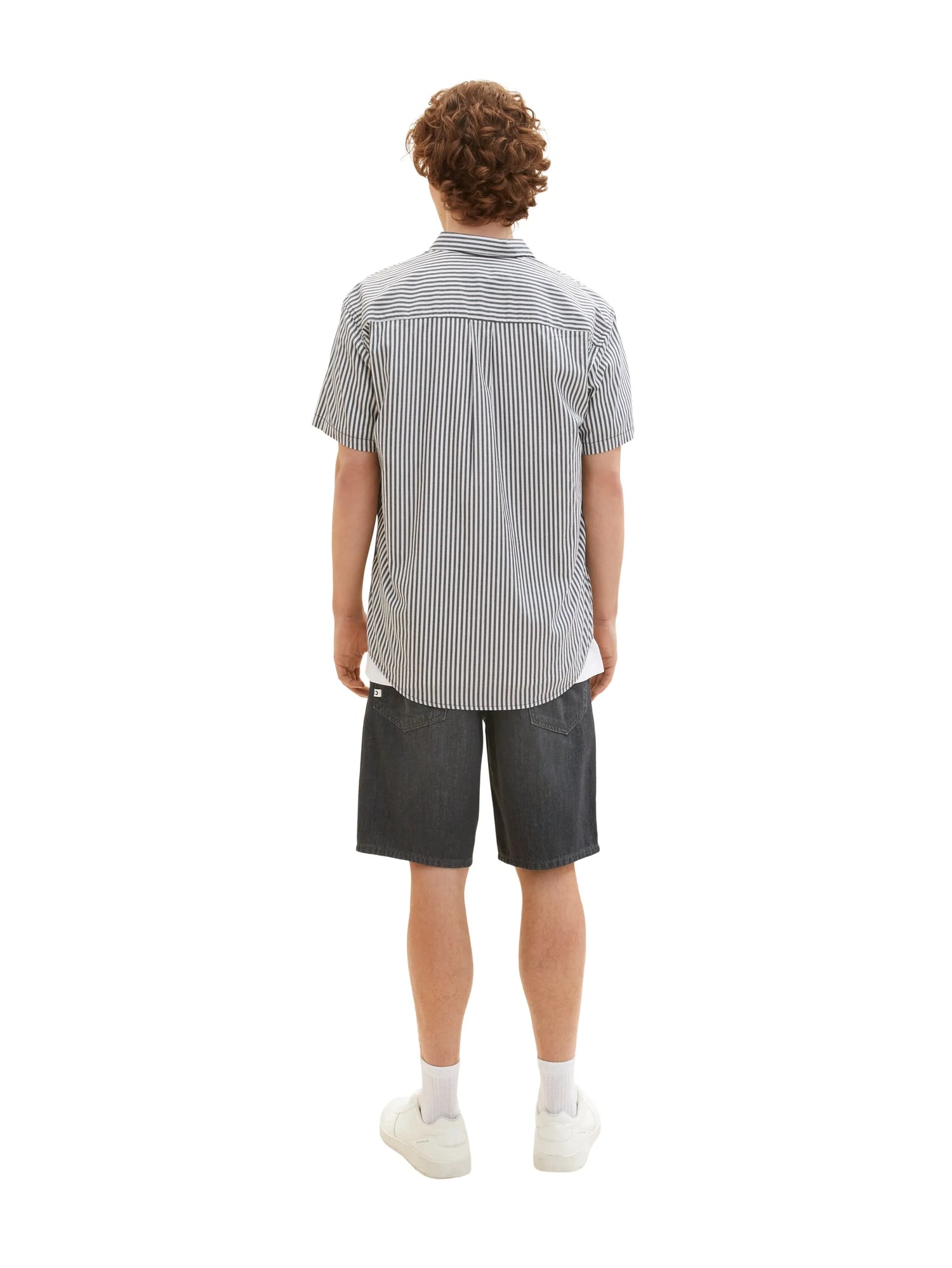 Denim Tom Tailor Used Dark Stone Grey Denim Men Loose Fit Denim Shorts SKU: 1036270_10220 Image 04