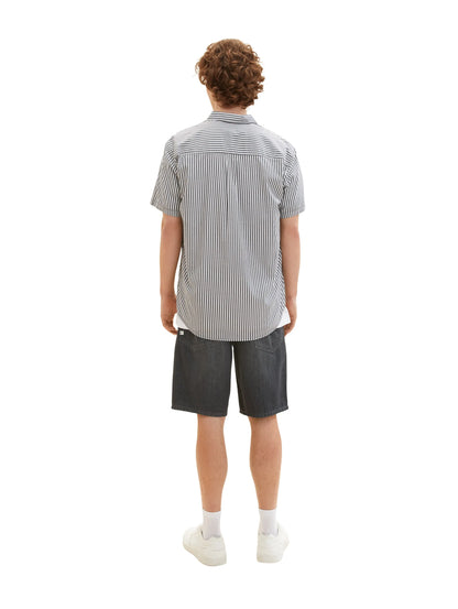 Denim Tom Tailor Used Dark Stone Grey Denim Men Loose Fit Denim Shorts SKU: 1036270_10220 Image 04