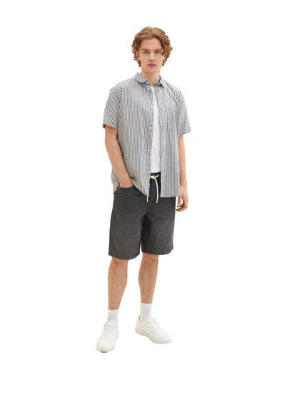 Denim Tom Tailor Used Dark Stone Grey Denim Men Loose Fit Denim Shorts SKU: 1036270_10220 Image 06