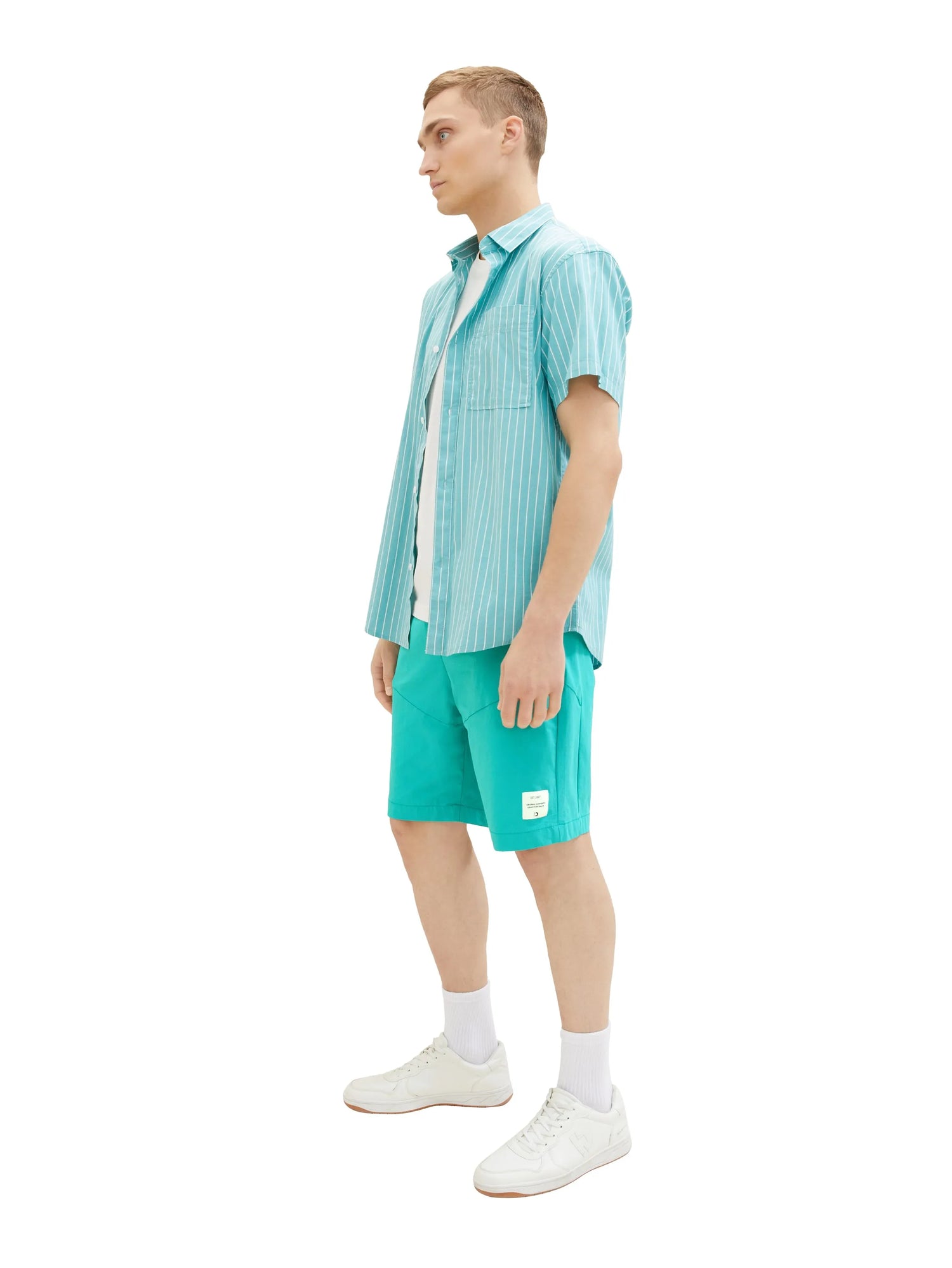 Denim Tom Tailor Deep Turquoise Men Relaxed Shorts SKU: 1036278_31044 Image 02