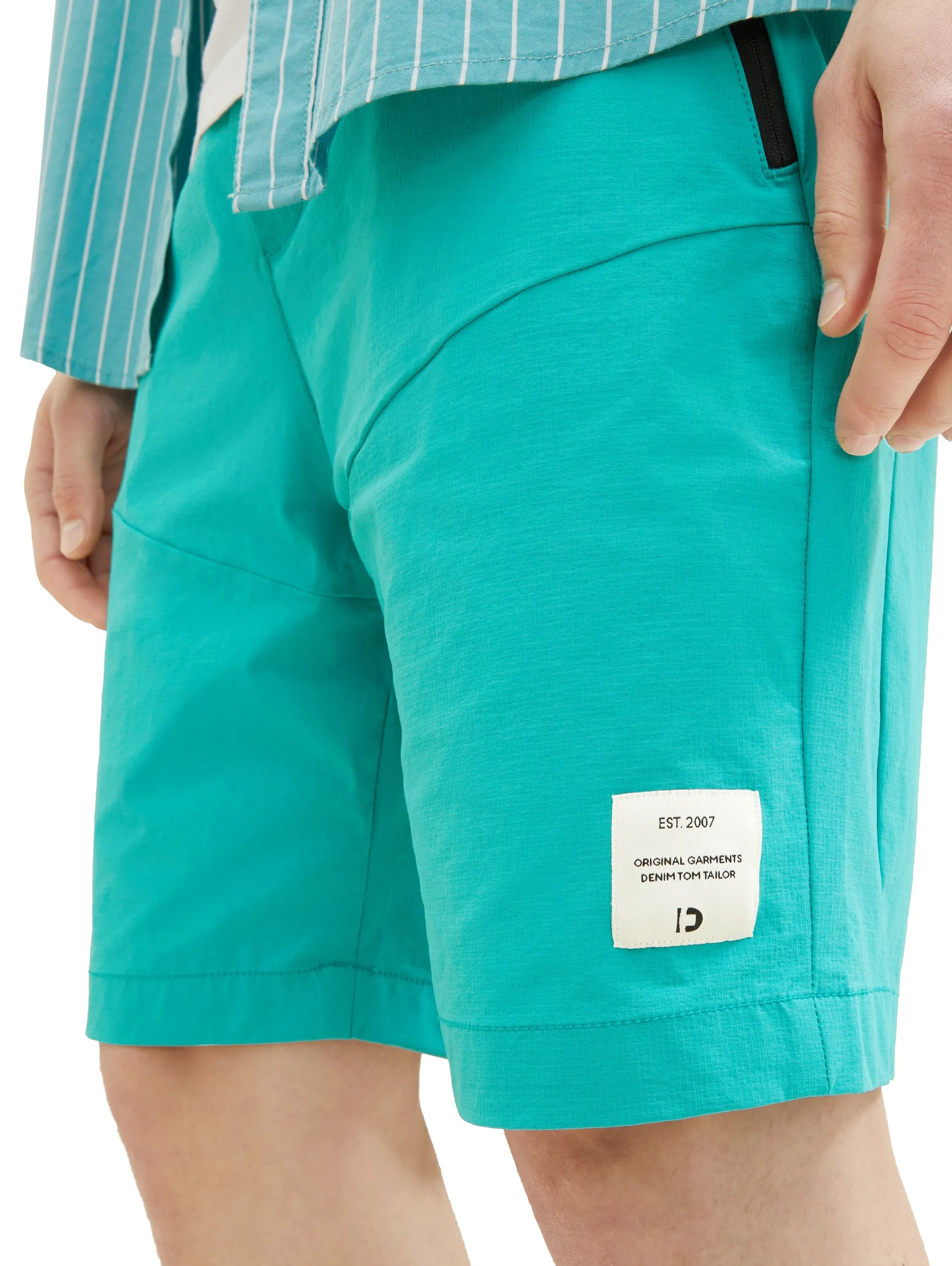 Denim Tom Tailor Deep Turquoise Men Relaxed Shorts SKU: 1036278_31044 Image 05