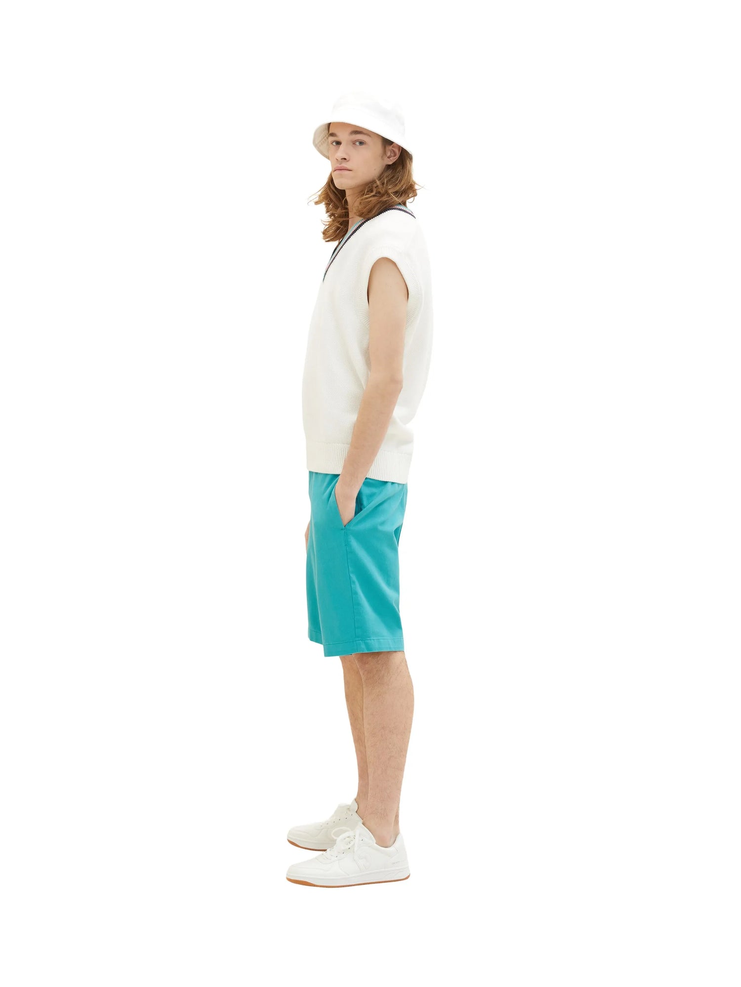 Denim Tom Tailor Deep Turquoise Men Chino Shorts SKU: 1036282_31044 Image 02