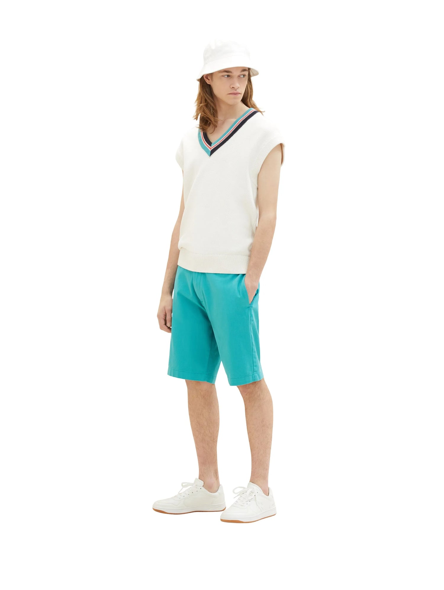 Denim Tom Tailor Deep Turquoise Men Chino Shorts SKU: 1036282_31044 Image 03