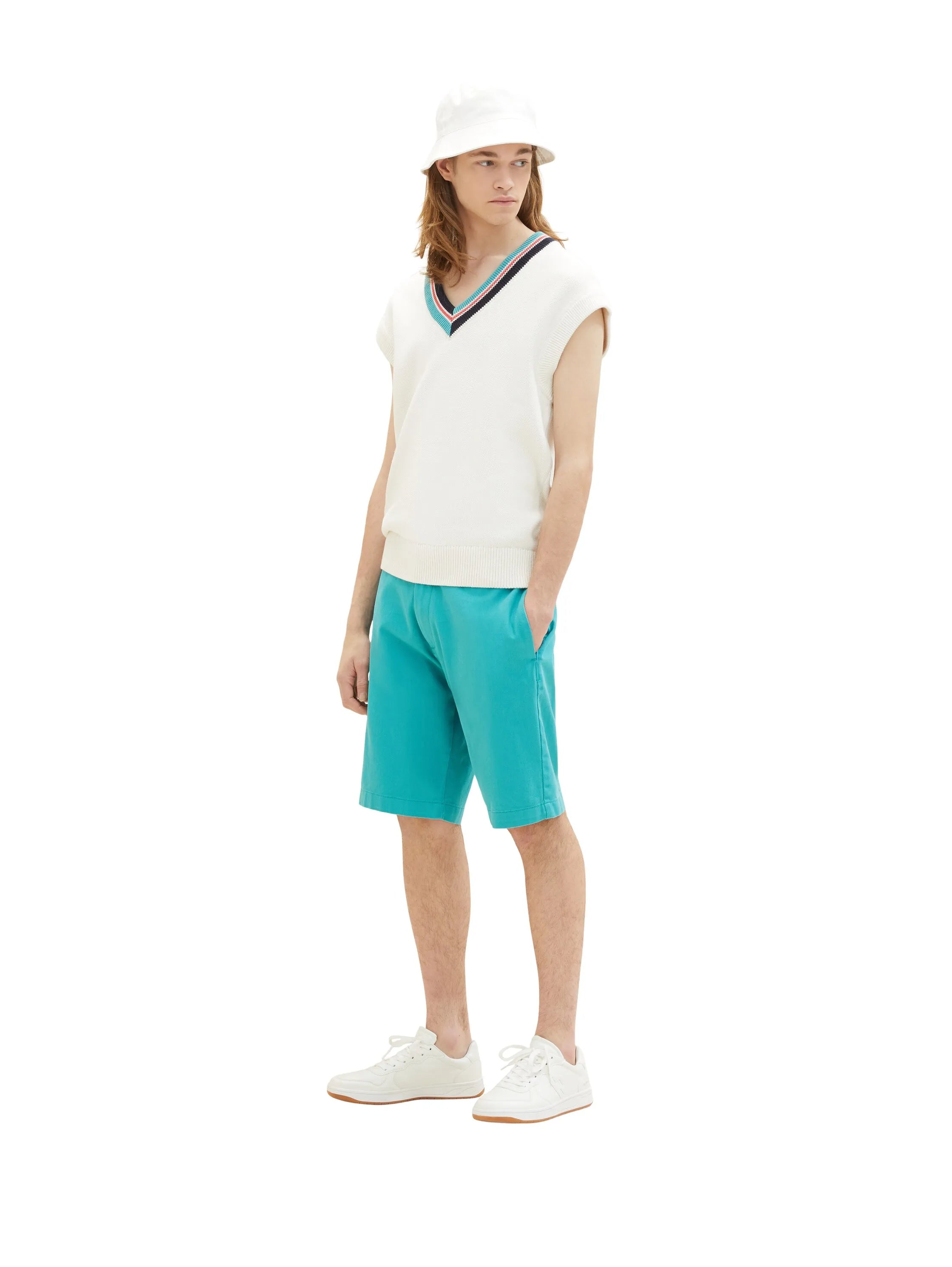 Denim Tom Tailor Deep Turquoise Men Chino Shorts SKU: 1036282_31044 Image 03