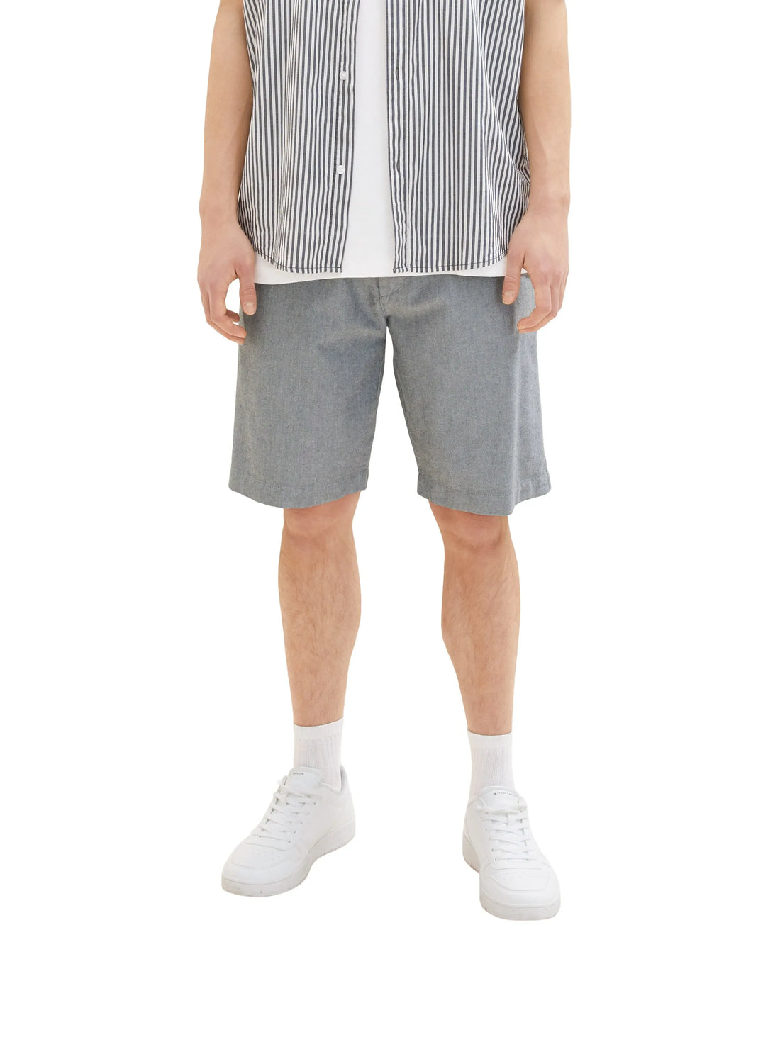 Denim Tom Tailor Black White Chambray Men Regular Fit Chinos SKU: 1036287_29653 Image 01