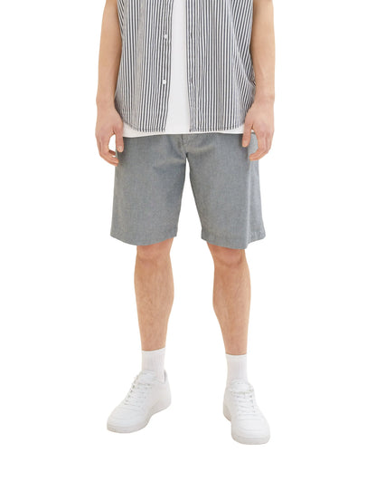 Denim Tom Tailor Black White Chambray Men Regular Fit Chinos SKU: 1036287_29653 Image 01
