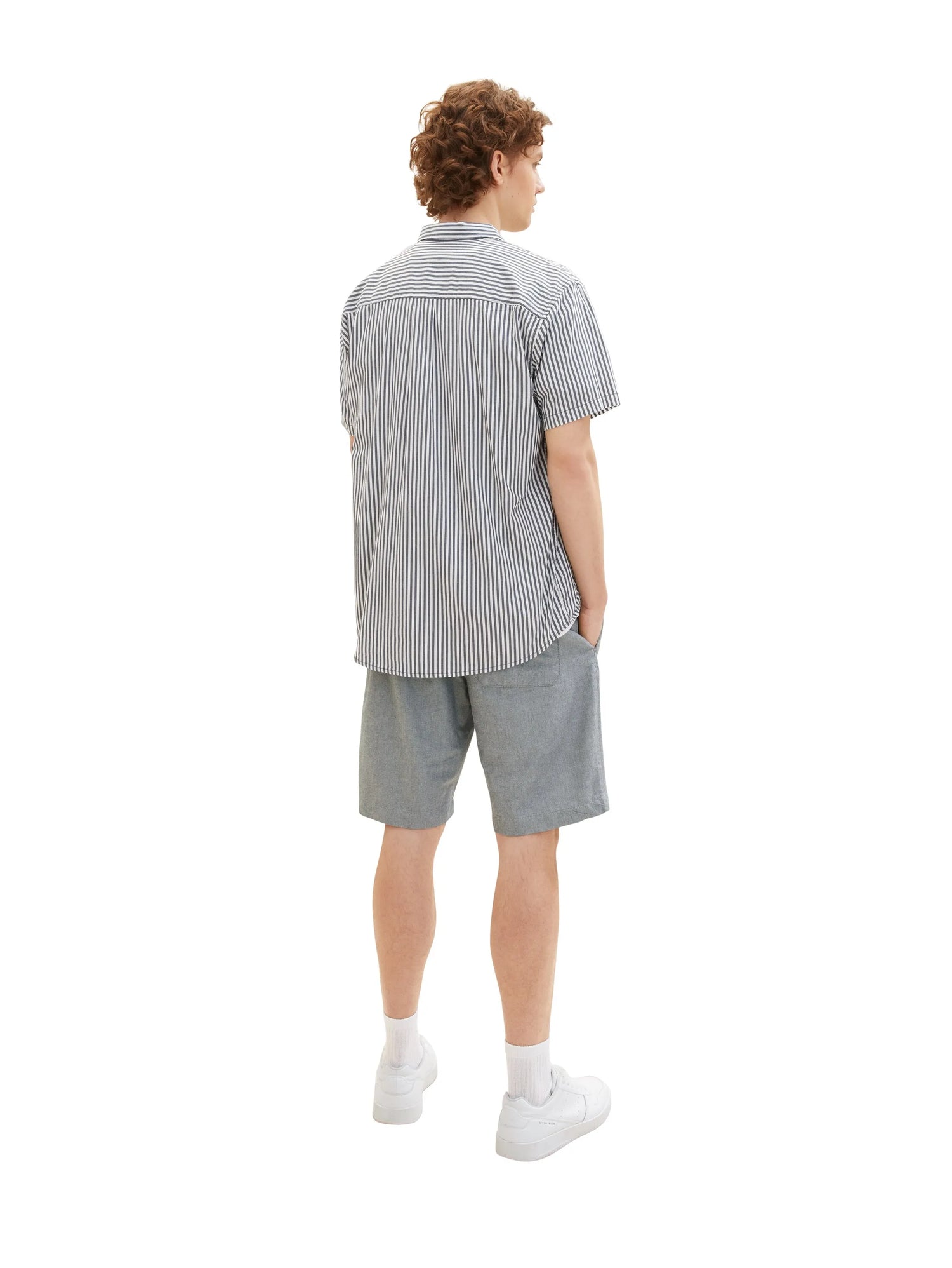 Denim Tom Tailor Black White Chambray Men Regular Fit Chinos SKU: 1036287_29653 Image 04