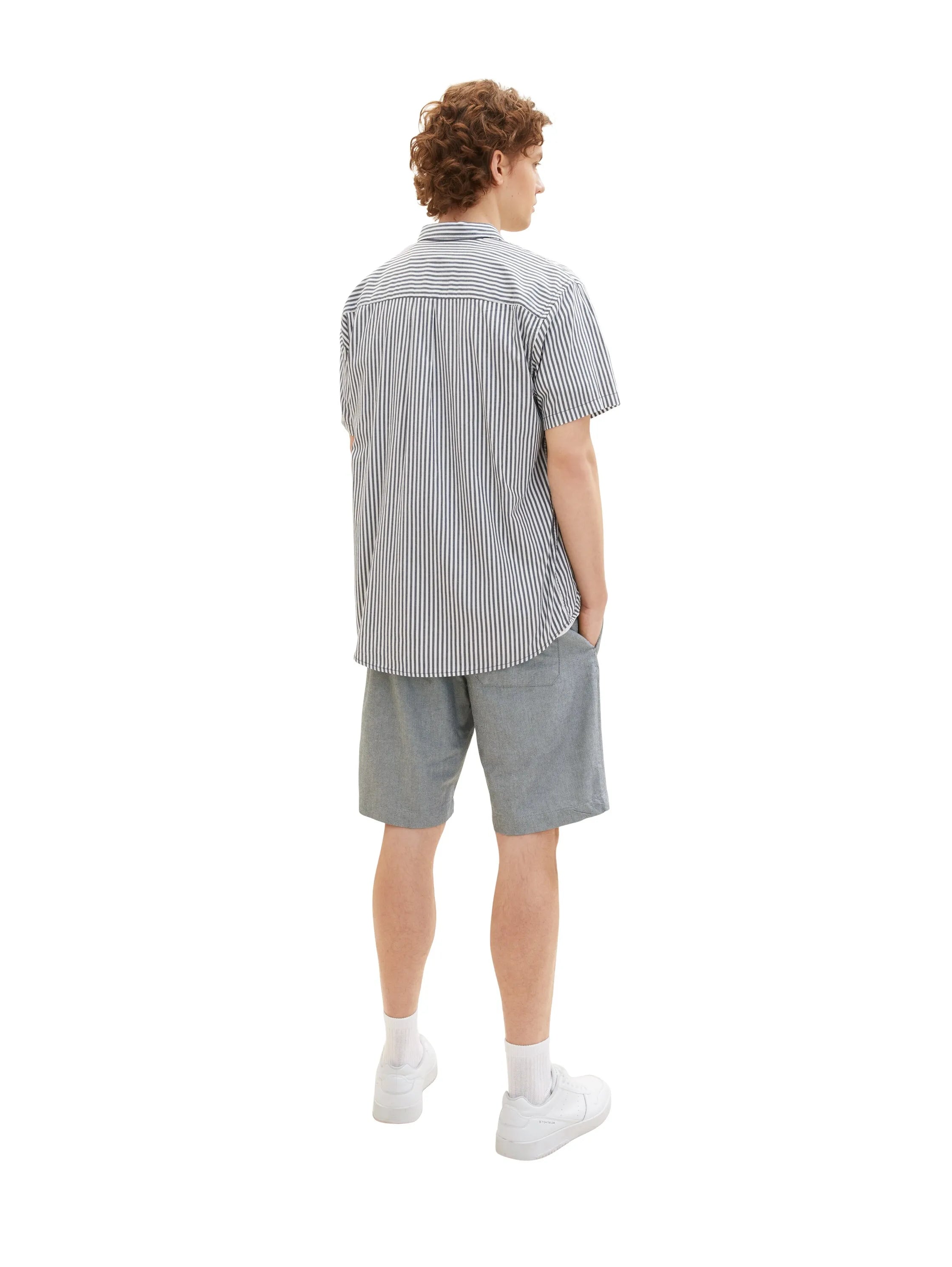 Denim Tom Tailor Black White Chambray Men Regular Fit Chinos SKU: 1036287_29653 Image 04
