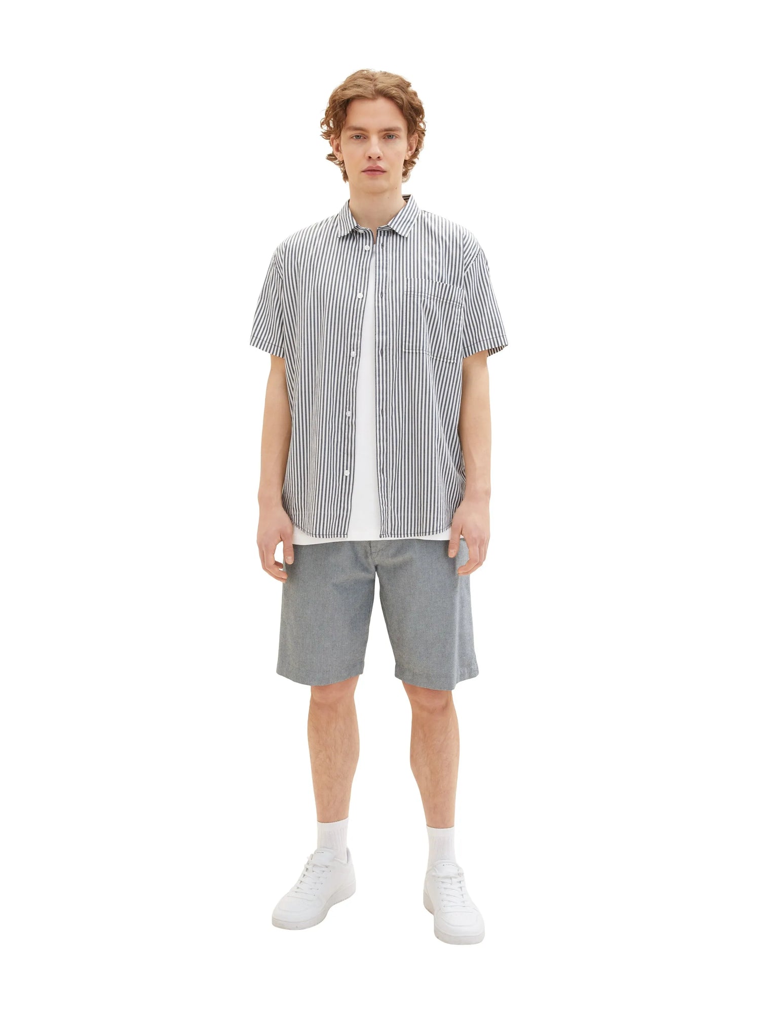 Denim Tom Tailor Black White Chambray Men Regular Fit Chinos SKU: 1036287_29653 Image 06