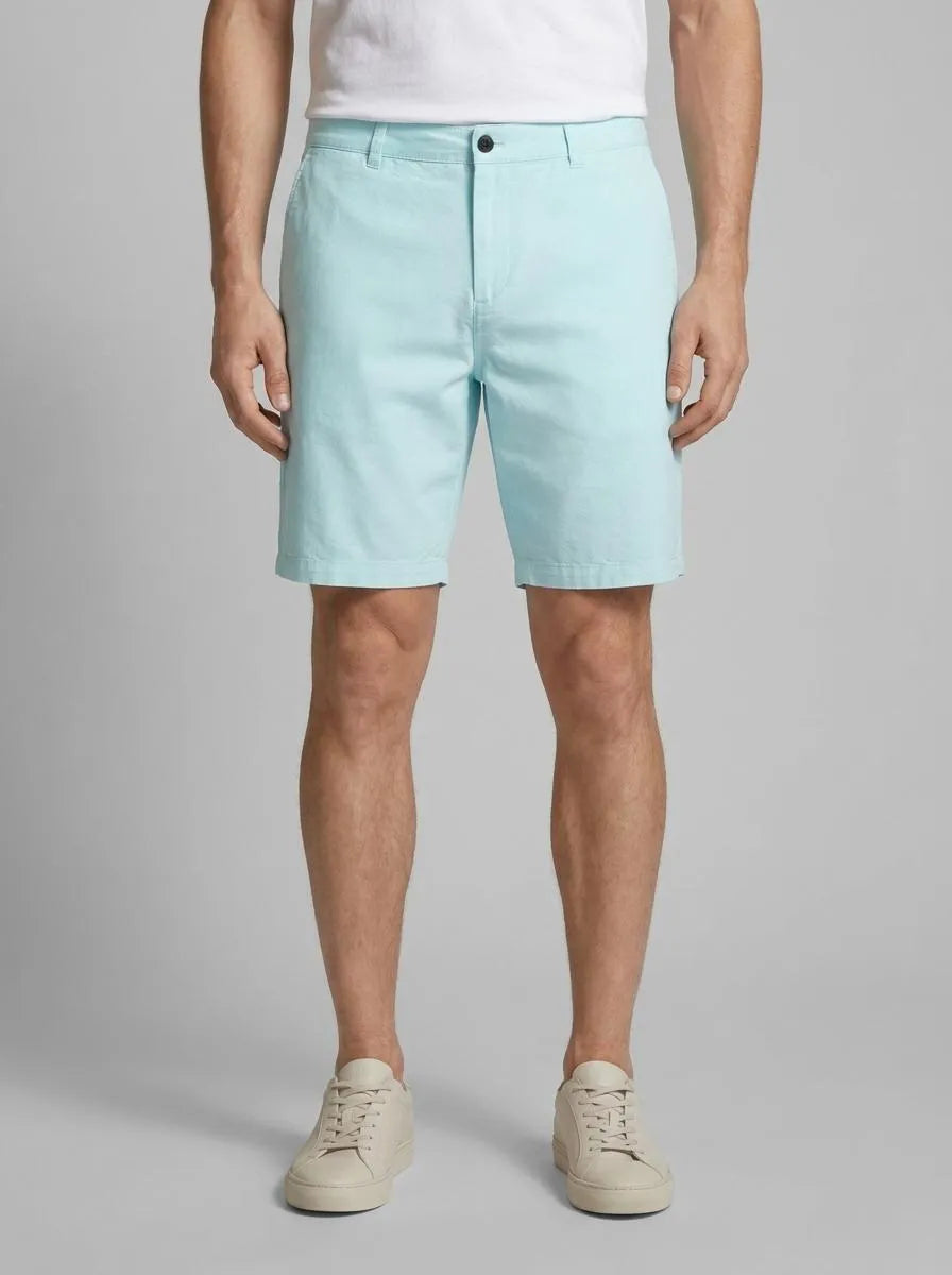 Denim Tom Tailor Turquoise White Chambray Men Regular Fit Chinos SKU: 1036287_32161 Image 00