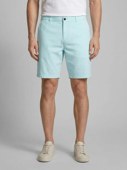 Denim Tom Tailor Turquoise White Chambray Men Regular Fit Chinos SKU: 1036287_32161 Image 00