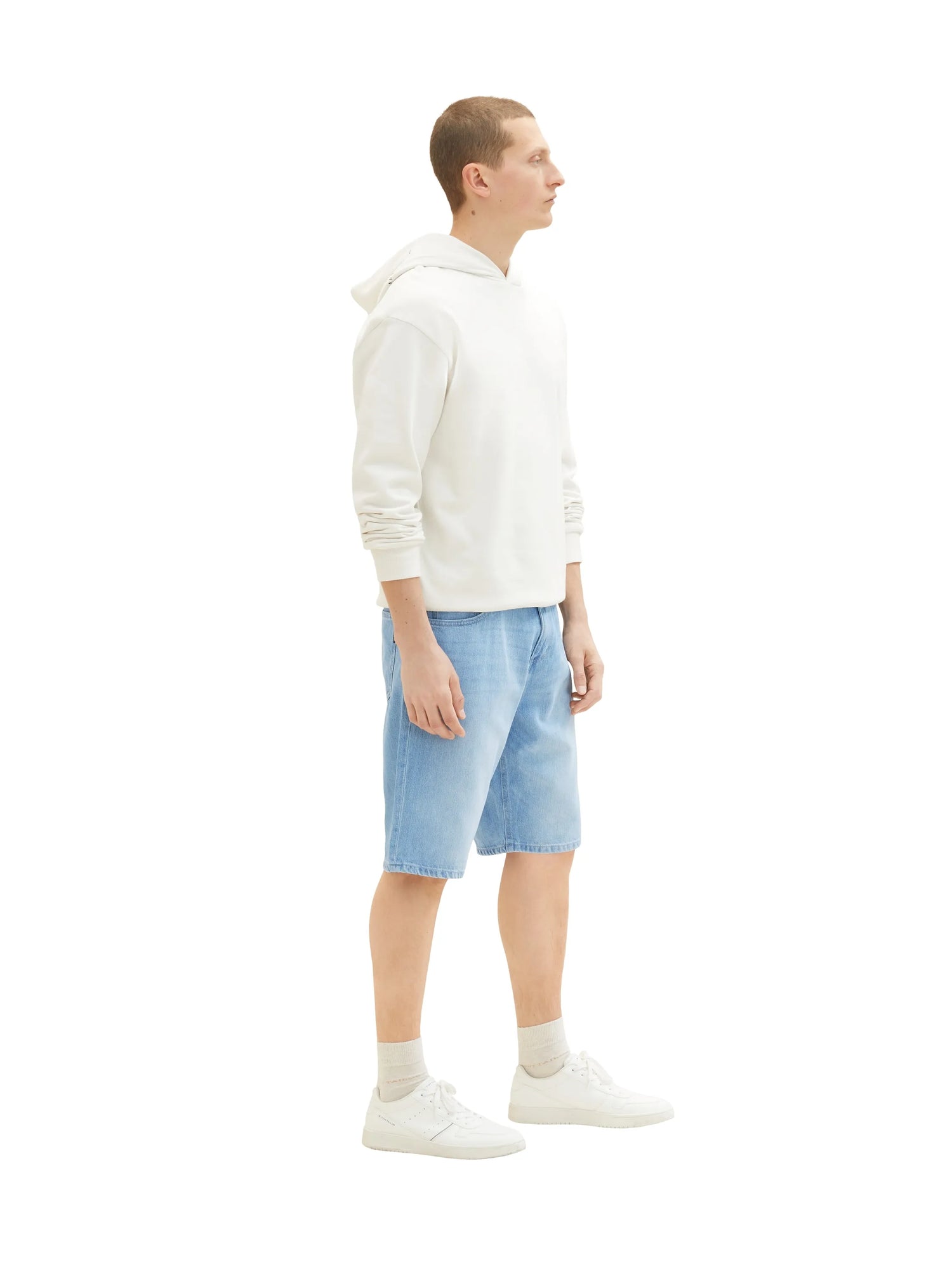 Tom Tailor Used Light Stone Blue Denim Men Relaxed Denim Shorts SKU: 1036290_10118 Image 02