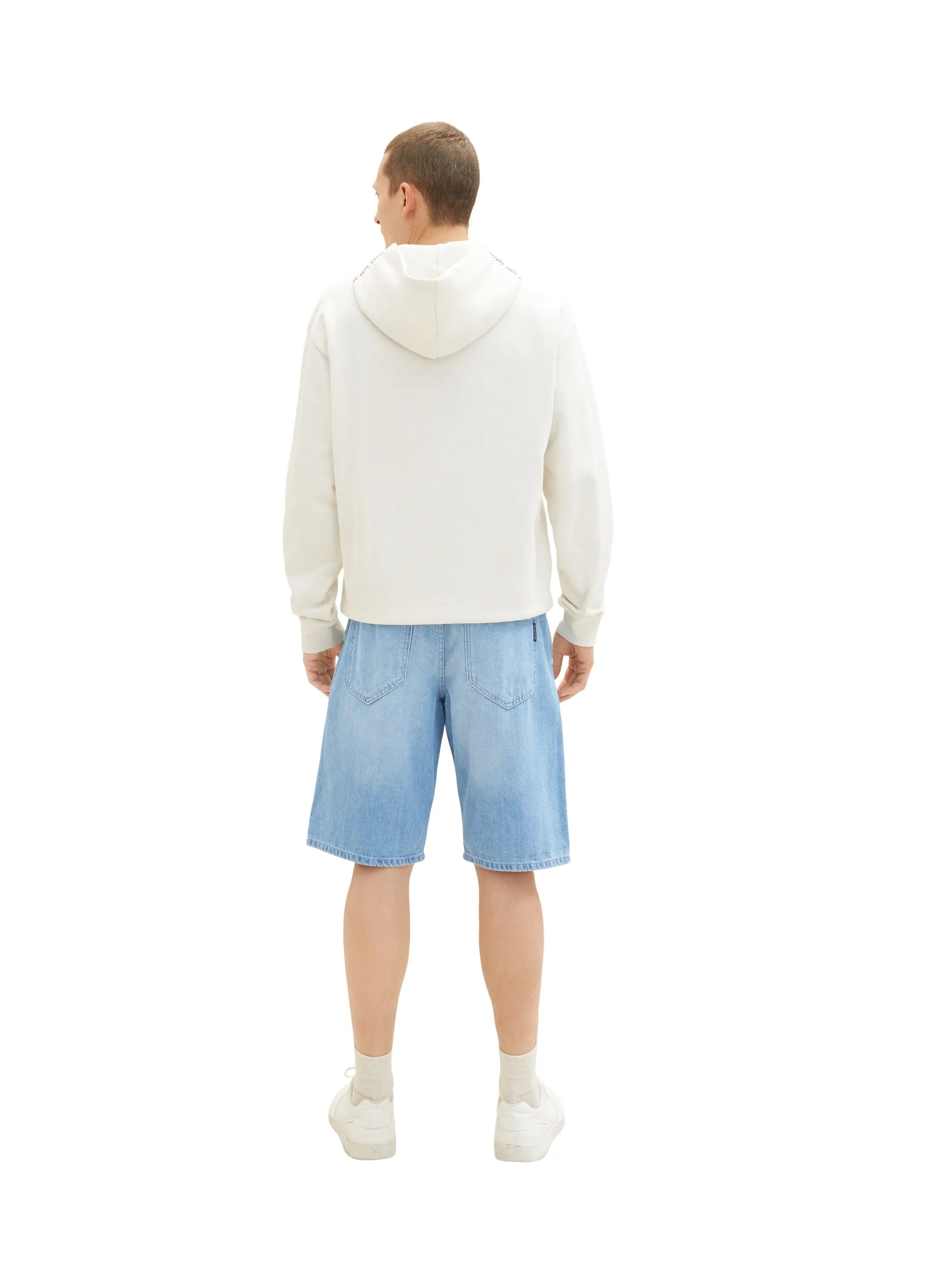 Tom Tailor Used Light Stone Blue Denim Men Relaxed Denim Shorts SKU: 1036290_10118 Image 04