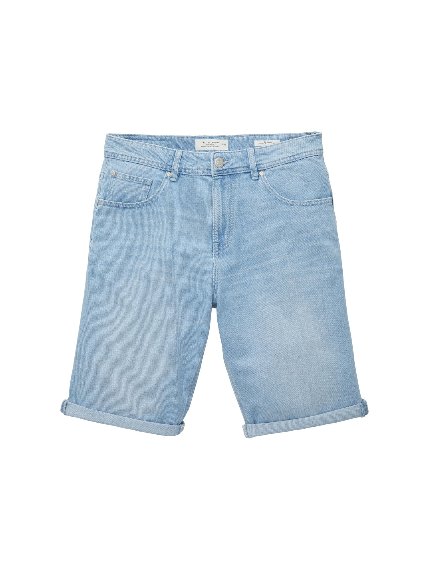 Tom Tailor Used Light Stone Blue Denim Men Relaxed Denim Shorts SKU: 1036290_10118 Image 08